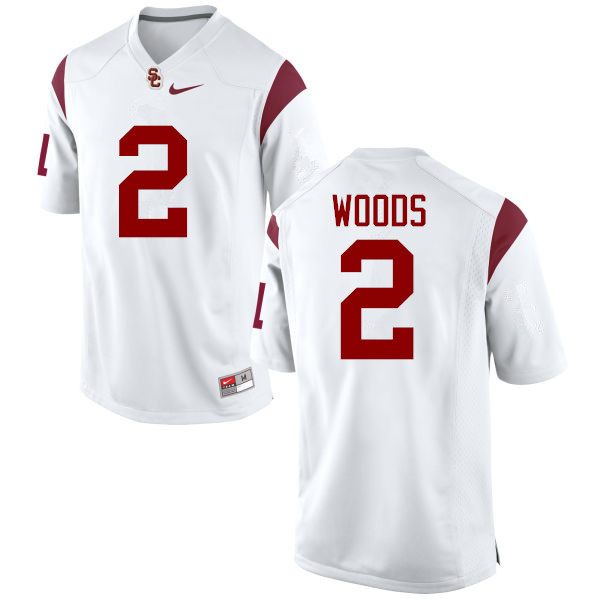 Men #2 Robert Woods USC Trojans College Football Jerseys-White